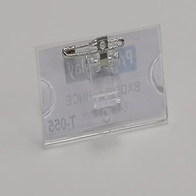 Pro Display T-055, Badge à pince rectangulaire 64 x 31 mm transparent