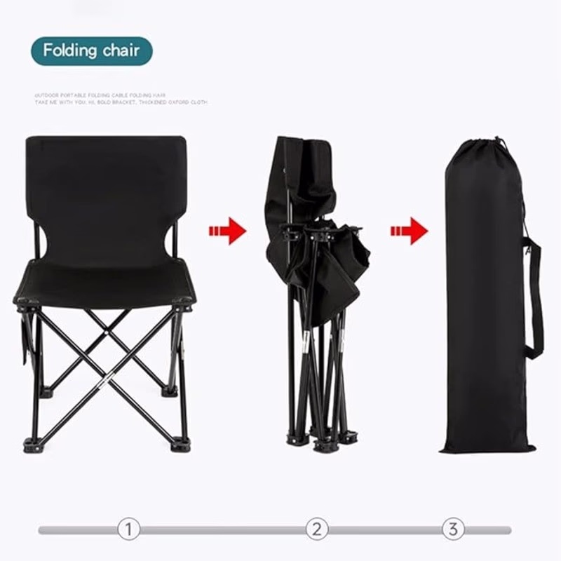 Chaise de plage pliante Noir