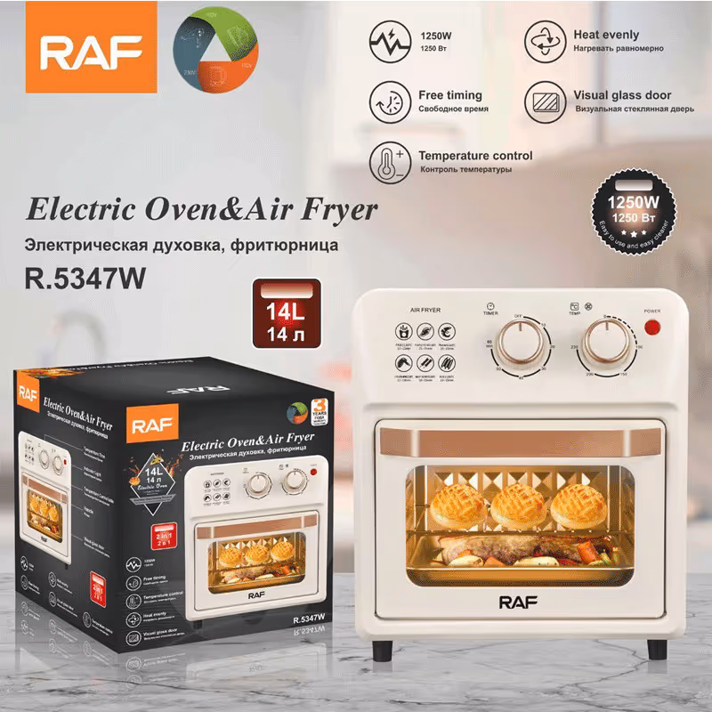 Air Fryer et Four Electrique Raf  1250W - 12L - R.5347W Blanc