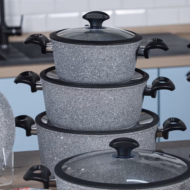 Batterie de Cuisine en Granite 50 Pièces - Falez 18