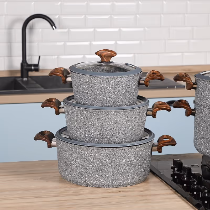 Batterie de Cuisine en Granite 50 Pièces - Falez 21