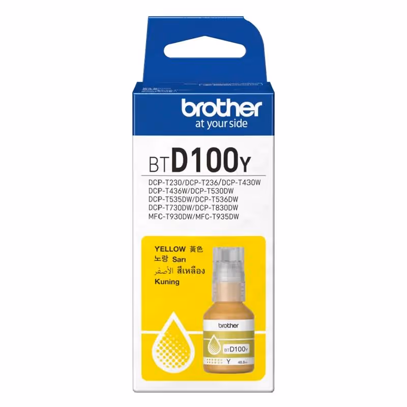 Bouteille D'encre Original BTD100Y BROTHER jaune