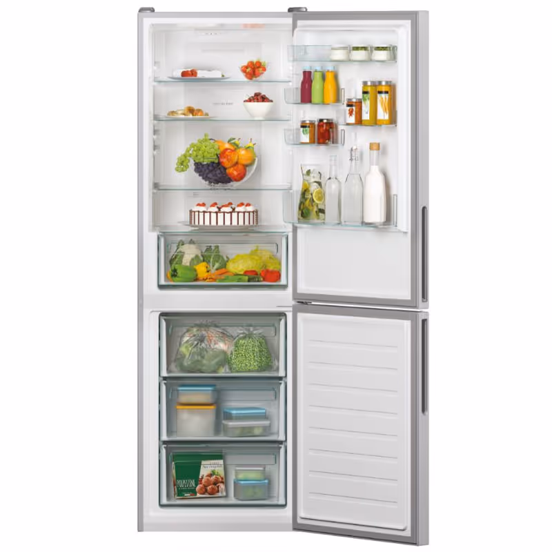 Réfrigérateur Combiné CANDY 346 Litres NoFrost - CCE3T618FSD Silver