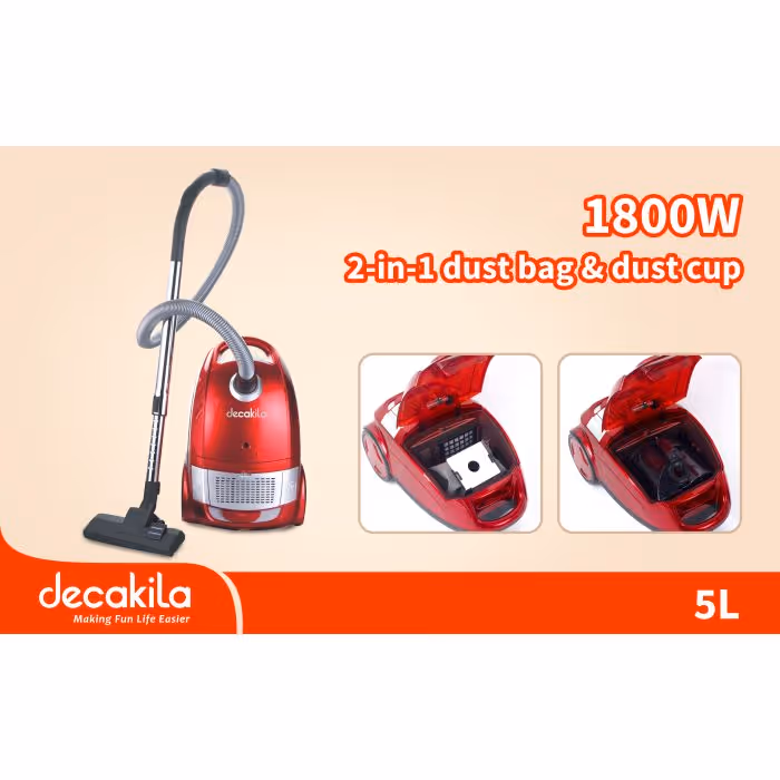 Aspirateur Decakila 5 L - 1800 W CEVC007R Rouge