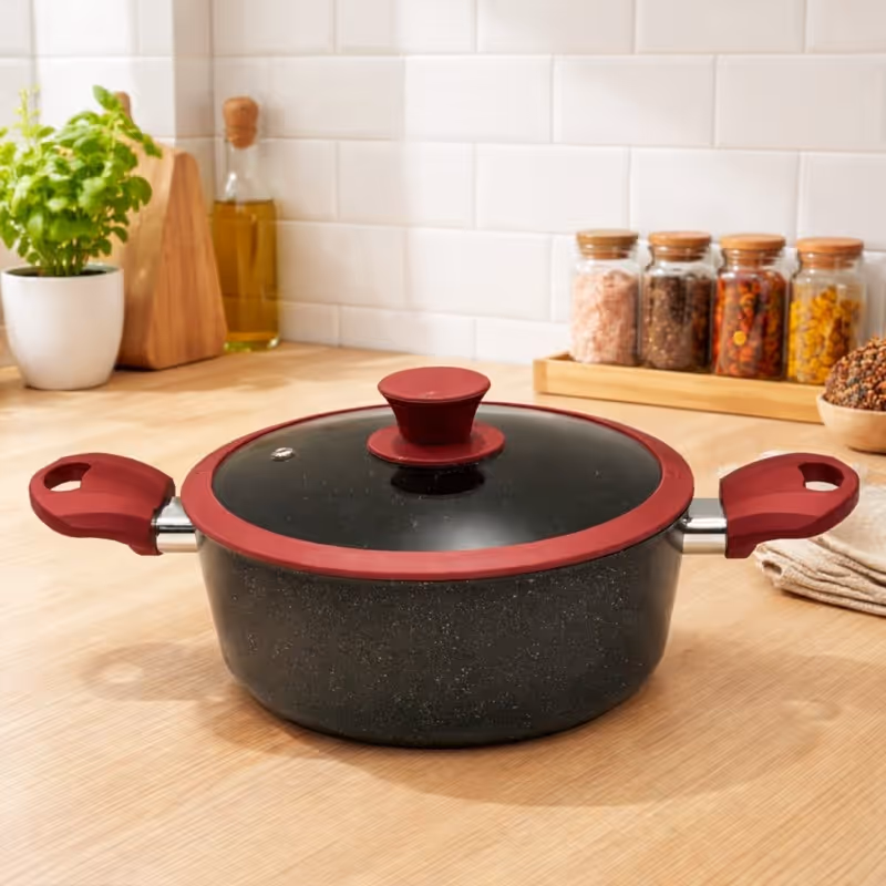 	Faitout 20 cm en Granite Rouge - MCS