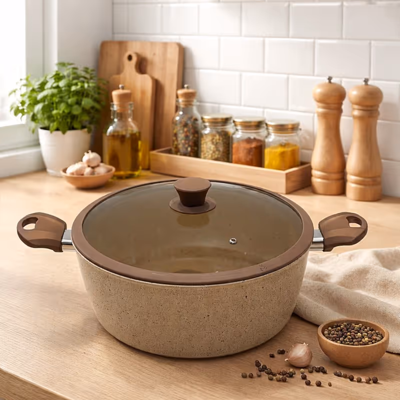 Faitout 24 cm en Granite beige - MCS