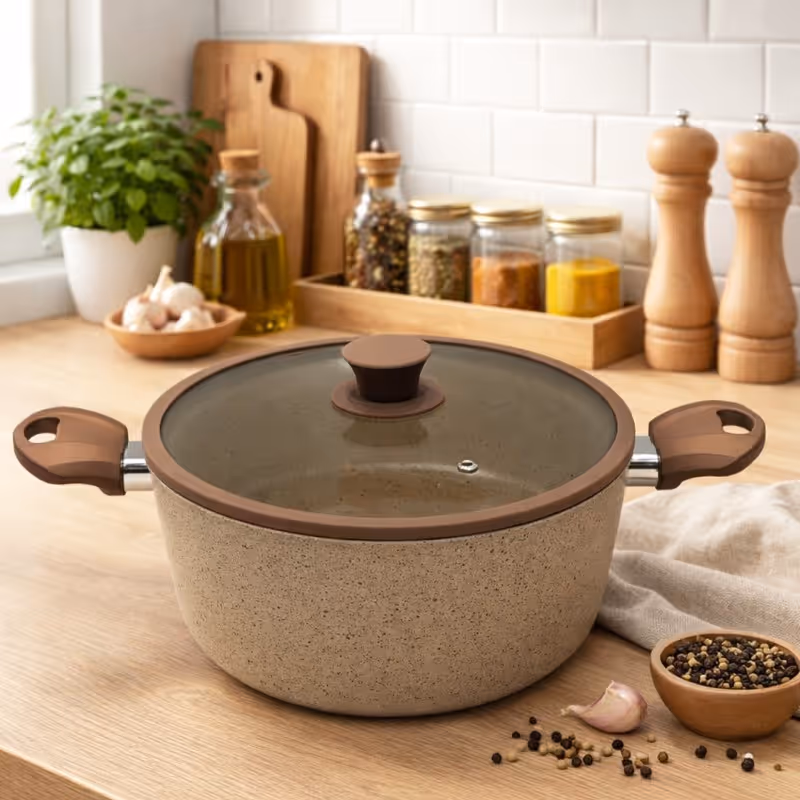 Faitout 28 cm en Granite beige - MCS