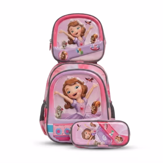 Cartable 3PCS 1ère Année SK-3D avec Trousse et Panier 