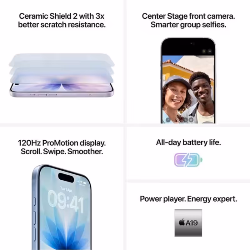 iPhone 17 256GB Vert / Blanc / Bleu / Mauve - Apple 6