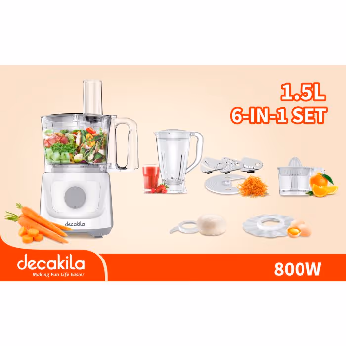 Robot multifonction Decakila 1.5 L - 800 W - Blanc  - KEMG023W 