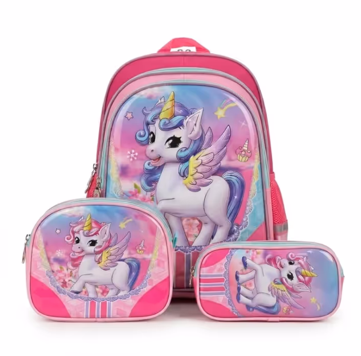 Cartable 3PCS 4ème-6ème Année SK-3pcs avec Trousse et Panier 6
