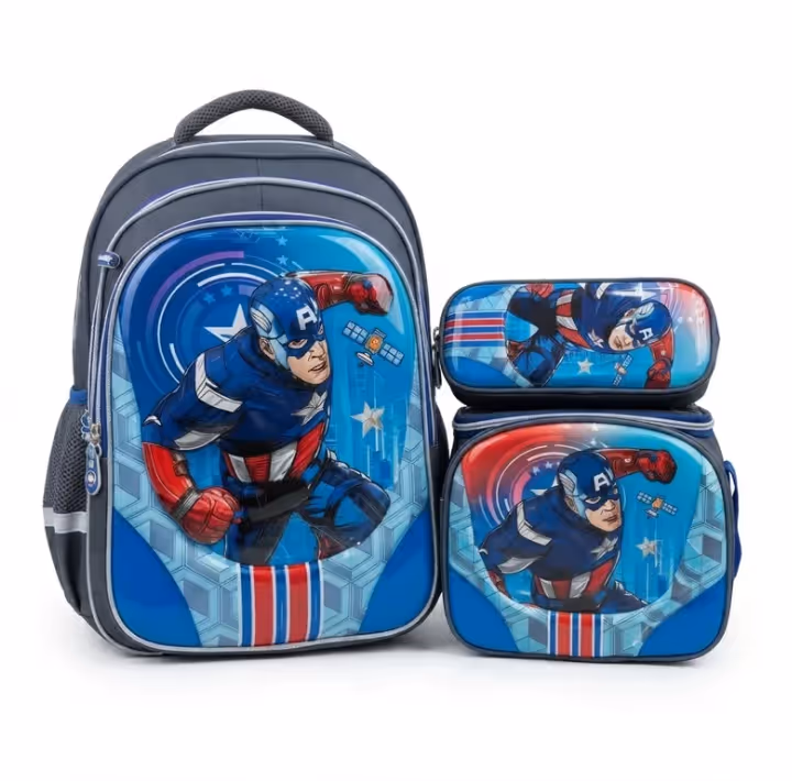 Cartable 3PCS 4ème-6ème Année SK-3pcs avec Trousse et Panier 5
