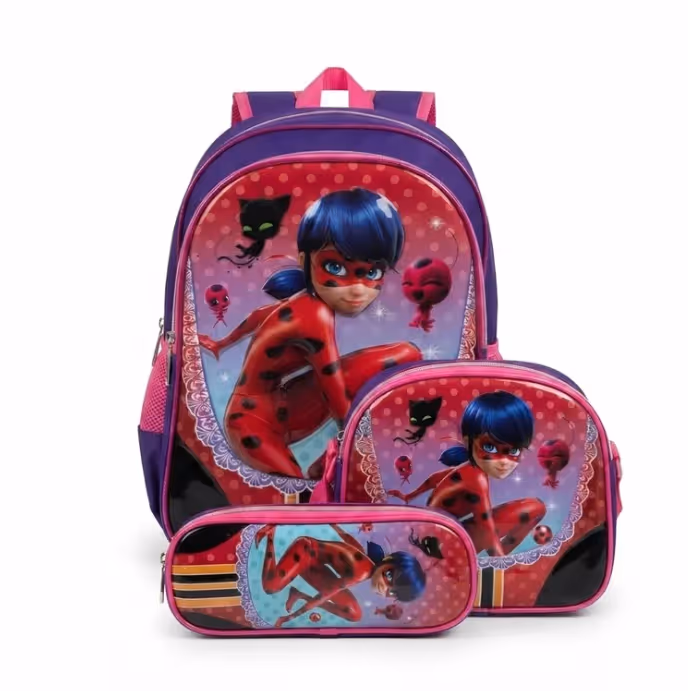 Cartable 3PCS 4ème-6ème Année SK-3pcs avec Trousse et Panier 2