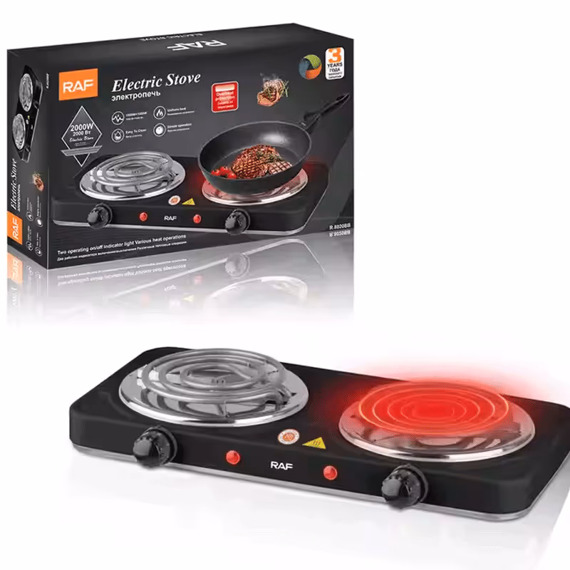 Plaque De Cuisson Électrique 2000W Raf - R.8020BB Noir