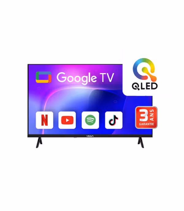 TV VEGA 55" QLED UHD 4K SMART GOOGLE TV avec Récepteur intégré - F55F2QBG