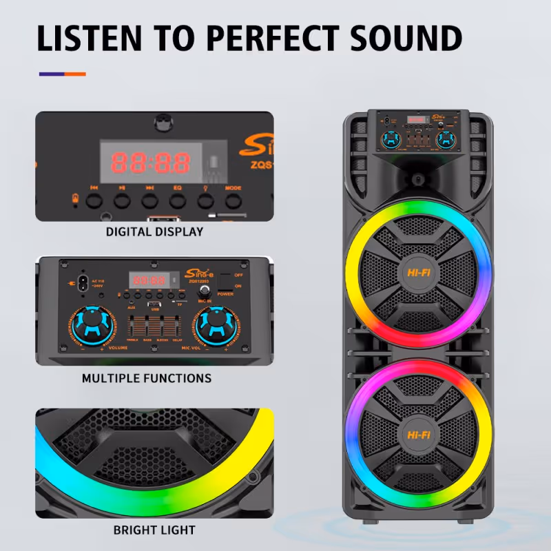 Système de sonorisation karaoké sans fil - Bluetooth active avec microphone Radio / SING-E ZQS12203-12205 
